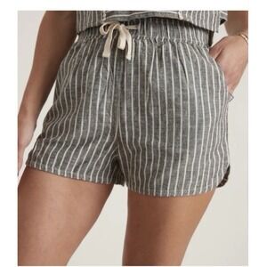 Marine Layer Womens XL Hemp Blend Striped Drawstring Shorts Terracotta #AAA1-3
